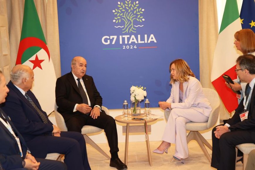 G7 : Tebboune, Meloni la rencontre