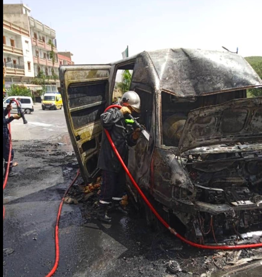 Incendie à Tizi N’Bechar (Sétif) : Un véhicule et sa cargaison de chips calcinés