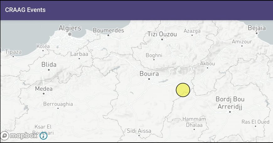 Secousse tellurique de 3,2 degrés à Bouira